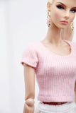 C068 Handmade Rib Knit Doll Tank Top/T-shirt For 12" Fashion Dolls Like Poppy Parker Fashion Royalty NF Doll