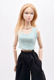 C068 Handmade Rib Knit Doll Tank Top/T-shirt For 12" Fashion Dolls Like Poppy Parker Fashion Royalty NF Doll