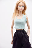 C068 Handmade Rib Knit Doll Tank Top/T-shirt For 12" Fashion Dolls Like Poppy Parker Fashion Royalty NF Doll