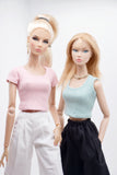 C068 Handmade Rib Knit Doll Tank Top/T-shirt For 12" Fashion Dolls Like Poppy Parker Fashion Royalty NF Doll