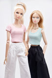 C068 Handmade Rib Knit Doll Tank Top/T-shirt For 12" Fashion Dolls Like Poppy Parker Fashion Royalty NF Doll