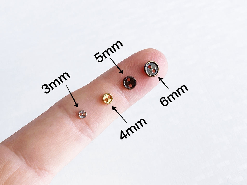 B019 Mini 3mm 4mm Metal Buttons Doll Clothes Sewing Craft Supply