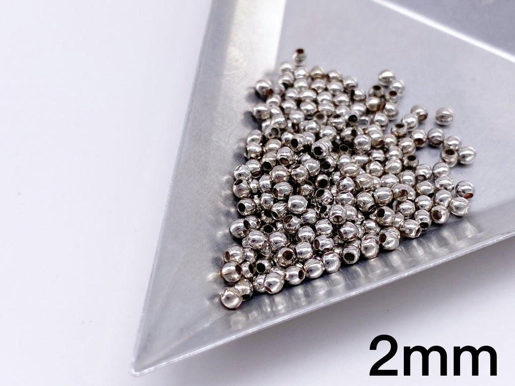 B172 Mini Metal Beads 2mm 3mm Super Tiny Metal Round Beads Tiny