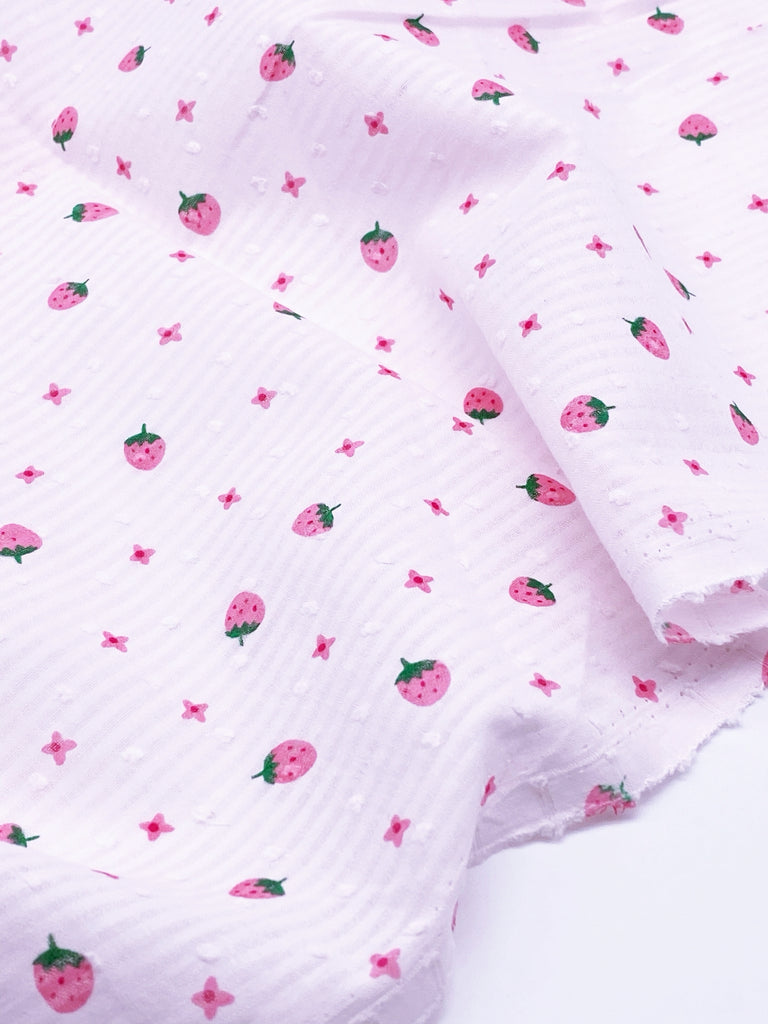 F015 Cute Strawberry 45×35cm Cotton Fabric For Doll Clothes Sewing Doll  Craft Sewing Supply