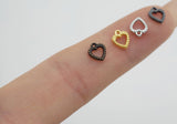 B024 Antique Bronze / Gold / Silver / Dark Gun Color Heart Charm 6x6.7mm Doll Clothes Sewing Craft Supply For 12" Fashion Dolls Blythe BJD