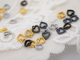 B024 Antique Bronze / Gold / Silver / Dark Gun Color Heart Charm 6x6.7mm Doll Clothes Sewing Craft Supply For 12" Fashion Dolls Blythe BJD