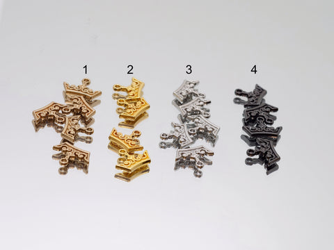 B027 Light Gold / Gold / Silver / Dark Gun Color Crown Charm 12x9mm Doll Clothes Sewing Craft Supply For 12" Fashion Dolls Blythe BJD