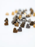 B028 Bronze / Gold / Silver / Brown Heart Shank Buttons with Engraved Letters 6x5mm Doll Clothes Sewing Craft Supply For 12" Fashion Dolls