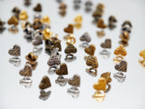 B028 Bronze / Gold / Silver / Brown Heart Shank Buttons with Engraved Letters 6x5mm Doll Clothes Sewing Craft Supply For 12" Fashion Dolls