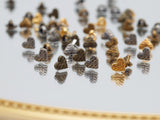 B028 Bronze / Gold / Silver / Brown Heart Shank Buttons with Engraved Letters 6x5mm Doll Clothes Sewing Craft Supply For 12" Fashion Dolls