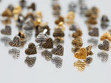 B028 Bronze / Gold / Silver / Brown Heart Shank Buttons with Engraved Letters 6x5mm Doll Clothes Sewing Craft Supply For 12" Fashion Dolls