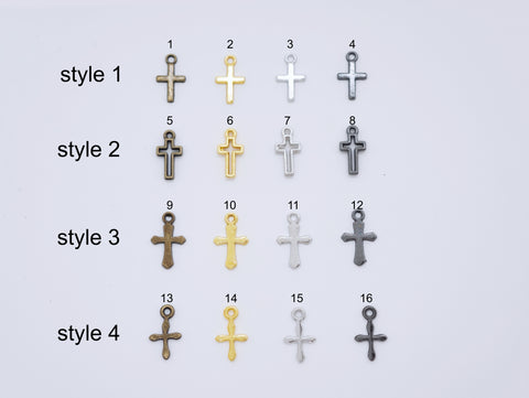 B054 Cross Charm 4 Styles 6x10mm / 5x10mm / 7x11mm / 6x10.5mm Doll Clothes Sewing Craft Supply For 12" Fashion Dolls Blythe BJD