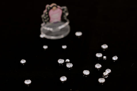 B057 Silver Color Base 3mm/4mm/5mm/6mm Sew On Zircon Crystal