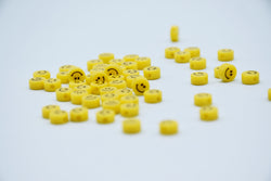 B204 Cute Smiley Face 6mm Yellow Beads Super Tiny Metal Round Beads Tiny Beads Doll Sewing Notions Craft