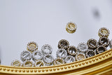 B226 Silver/Gold/Bronze Based Round 9mm Buckle With Crystal Mini Buckles Sewing Craft Doll Clothes Making Sewing Supply
