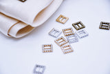 B227 Silver/Gold/Bronze Based Square 9mm Buckle With Crystal Mini Buckles Sewing Craft Doll Clothes Making Sewing Supply