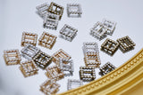 B227 Silver/Gold/Bronze Based Square 9mm Buckle With Crystal Mini Buckles Sewing Craft Doll Clothes Making Sewing Supply