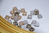 B227 Silver/Gold/Bronze Based Square 9mm Buckle With Crystal Mini Buckles Sewing Craft Doll Clothes Making Sewing Supply