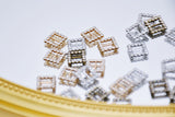 B227 Silver/Gold/Bronze Based Square 9mm Buckle With Crystal Mini Buckles Sewing Craft Doll Clothes Making Sewing Supply