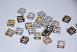 B227 Silver/Gold/Bronze Based Square 9mm Buckle With Crystal Mini Buckles Sewing Craft Doll Clothes Making Sewing Supply