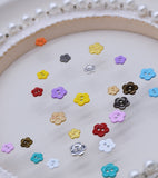 B264 Metal 6mm 8mm Flower 2 Hole Buttons Micro Mini Buttons Tiny Buttons Doll Sewing Craft Supplies For 12" Fashion Dolls