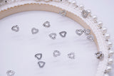 B265 Tiny Heart 7mm Buckle With Crystal Mini Buckles Sewing Craft Doll Clothes Making Sewing Supply