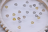 B265 Tiny Heart 7mm Buckle With Crystal Mini Buckles Sewing Craft Doll Clothes Making Sewing Supply