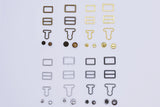 B280 Metal Bronze/Silver/Gold/Dark Gun Color Large/Small Mini Overall Buckles Sewing Making Supply For BJD 16" Dolls