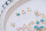 B283 Cute Color Coat Paint 8mm Tiny Star Charm For Doll Jewelry Clothes Doll Sewing Craft