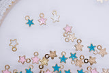 B283 Cute Color Coat Paint 8mm Tiny Star Charm For Doll Jewelry Clothes Doll Sewing Craft