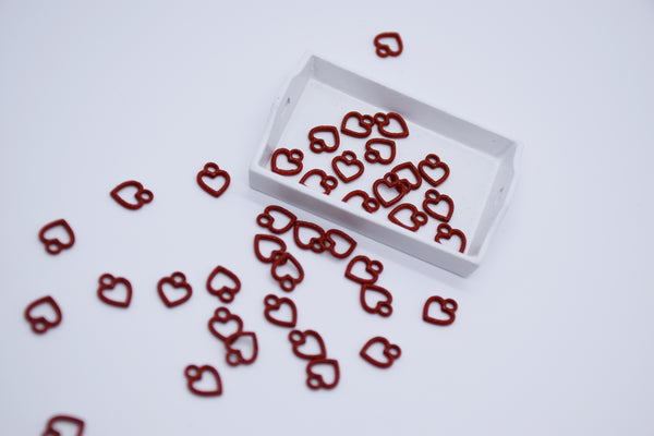 B286 Red Heart 7mm Tiny Charm For Doll Jewelry Clothes Doll Sewing Craft Supplies