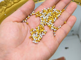 B290 Silver/Gold 3mm Frosted Tiny Metal Round Beads Tiny Beads Doll Sewing Notions Craft Supply
