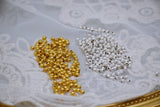 B290 Silver/Gold 3mm Frosted Tiny Metal Round Beads Tiny Beads Doll Sewing Notions Craft Supply