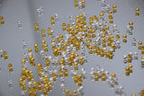 B290 Silver/Gold 3mm Frosted Tiny Metal Round Beads Tiny Beads Doll Sewing Notions Craft Supply
