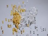 B293 Silver/Gold 2mm Square Cube Tiny Beads Doll Sewing Notions Craft Supply
