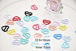 B344 Colorful Heart 12.5×10mm Tiny Mini Buckles Doll Sewing Doll Craft Supply Doll Clothes Making