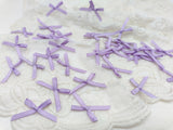 W037 Ribbed Ribbon Purple Handmade Bow Tie Decor Sewing Craft Doll Clothes Making Sewing Supply Accessories