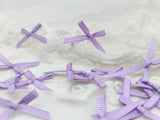 W037 Ribbed Ribbon Purple Handmade Bow Tie Decor Sewing Craft Doll Clothes Making Sewing Supply Accessories