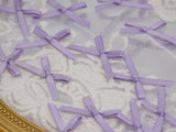 W037 Ribbed Ribbon Purple Handmade Bow Tie Decor Sewing Craft Doll Clothes Making Sewing Supply Accessories