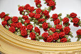 W041 Tiny 2cm Satin Vintage Ribbon Rose Flower Decor Sewing Craft Doll Clothes Making Sewing Supply Accessories