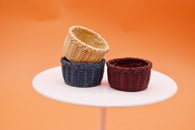 D073 Mini Woven Look Basket Miniature 1/12 Scale For Dollhouse Diorama Miniature Display