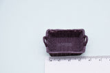 D076 Mini Woven Look Storage Basket Miniature 1/12 Scale For Dollhouse Diorama Miniature Display