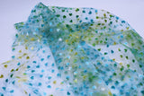 F041 Green 3D Heart Tulle Tie Dye Fabric 60×50cm Doll Sewing Craft Doll Clothes Making Sewing Supply