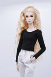 C007C Handmade Doll Clothes Slim Fit Long Sleeve T-shirt For 12" Dolls Like Fashion Royalty Nu face Poppy Parker Blythe Azone Momoko