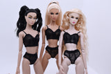 C010 Handmade Mesh Lace Fabric Doll Lingerie Underwear Set Doll Clothes For Barbie Poppy Parker Fashion Royalty