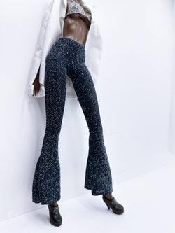 C013C Metallic Glimmer Handmade Flared Pants For 12" Fashion Dolls Like Poppy Parker Fashion Royalty NF Doll