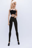 C013A Metallic Glimmer Gold/Black Handmade Doll Leggings For 12" Fashion Dolls Like Poppy Parker Fashion Royalty NF Doll