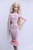 C014 Handmade One Piece Off The Shoulder Dress / Shrug Top Doll Clothes  For 12" Fashion Dolls Like Poppy Parker Fashion Royalty NF Doll