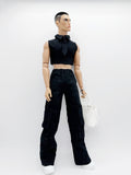 C016  Handmade Doll Men's Sleeveless Shirt With Cargo Pants Set For 12" Fashion Male Doll Figure FR Homme Fashion Royalty Nu Face