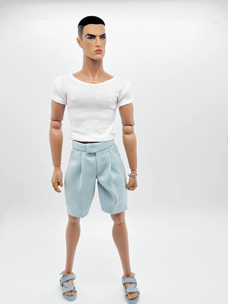 C018A  Handmade Male Dolls Short Sleeve T-shirt  For 12" Fashion Male Doll Figure FR Homme Fashion Royalty Nu Face